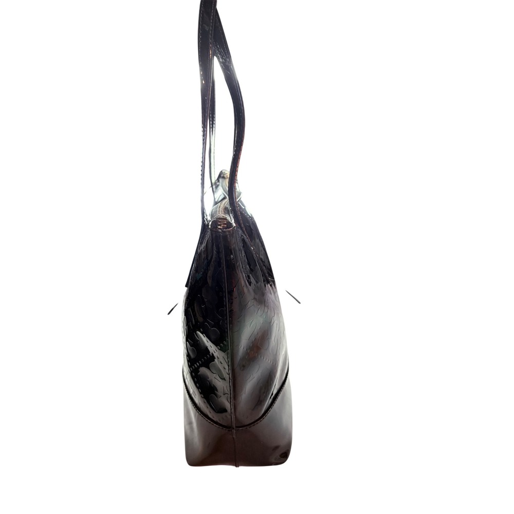 Kate Spade Black Patent Leather Heart Spade Print Tote Bag - Picture 3 of 9